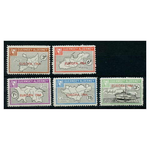 GB Alderney 1964 Europa (maps), u/m. AC29-33