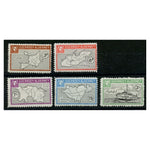 GB Alderney 1965 Maps & hydrofoil definitives, u/m. AC35-39