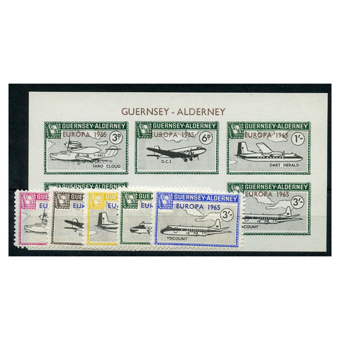 GB Alderney 1965 Europa (aircraft) inc M/S, u/m. AC46-51