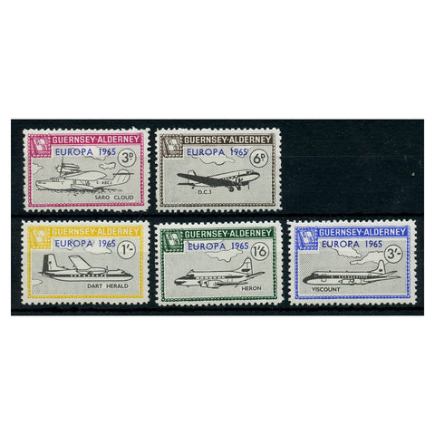 GB Alderney 1965 Europa (aircraft), fresh mtd mint. AC46-50