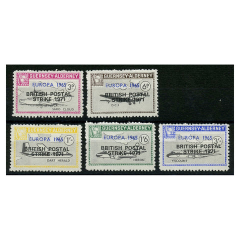 GB Alderney 1971 Europa (aircraft) - postal strike ovpt, fresh mtd mint. AC46PS-50PS