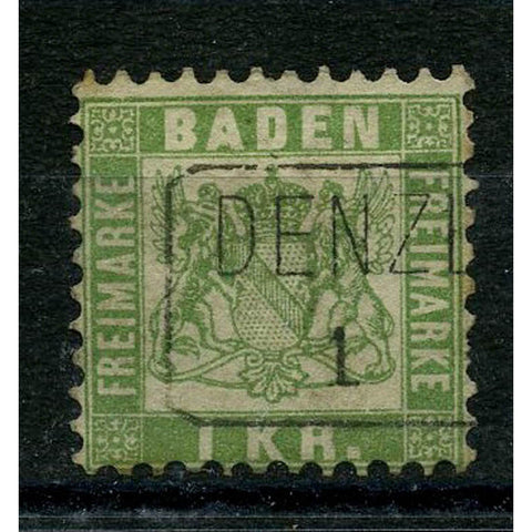 Baden 1868 1k Green, good to fine used, tone spots. SG40