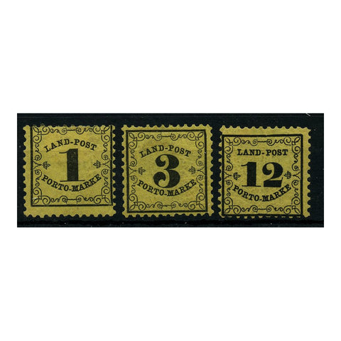 Bavaria 1862 Rural postage trio, fresh mtd mint. SGD39-41