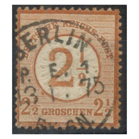 Germany 1874 2.5gr Orange-brown, fine cds used. SG29