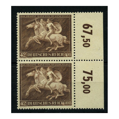 Germany 1941 Brown Ribbon, vert marginal pair, u/m. SG768