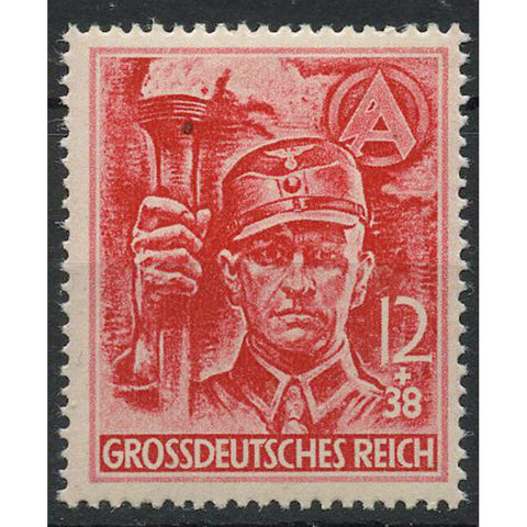 Germany 1945 12+38pf Anniversary of reich, u/m. Paper inclusion, minor gum disturbance. SG897