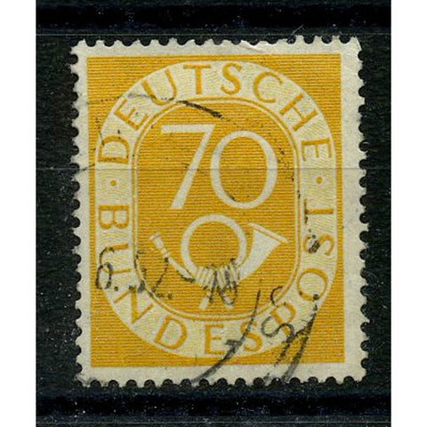 Germany 1951-52 70pf Yellow, fine cds used, minor adhesion on rev. SG1058