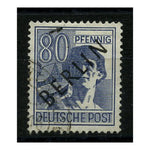 Berlin 1948 80pf Grey-blue, ovpt in black, cds used. SGB15
