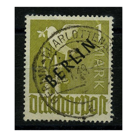 Berlin 1948 1M Olive, ovpt in black, fine cds used. SGB17
