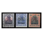 Germ Occ Rom 1917 Definitive ovpt trio, fresh mtd mint, except 15b, which is cds used. SG1-3