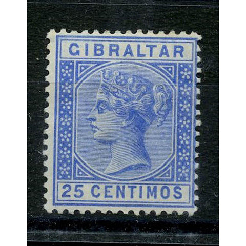 Gibraltar 1889-96 25c Deep-ultra, mtd mint, hint of gum tone. SG26a