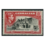 Gibraltar 1938-51 5/- Black and carmine, perf 131/2, mtd mint. SG129a