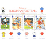 Gibraltar 1996 European Football, u/m SG771-4+MS775