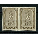 Greece 1947 1000d Colossus of Rhodes, in horizontal pair, fresh mtd mint. SG674