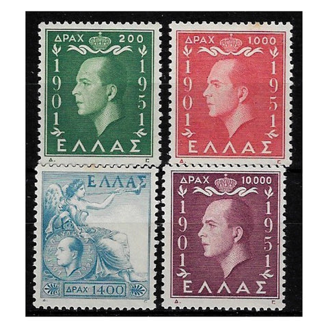 Greece 1952 King Paul Birthday, fine mtd mint. SG702-05