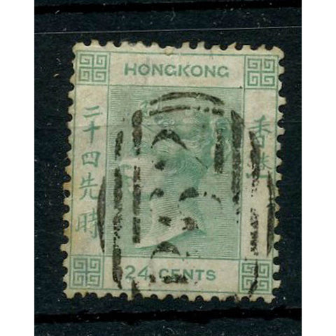 Hong Kong 1863-71 24c Pale green (CC), used with tidy B62 cancel. Some tone spots. SG14a