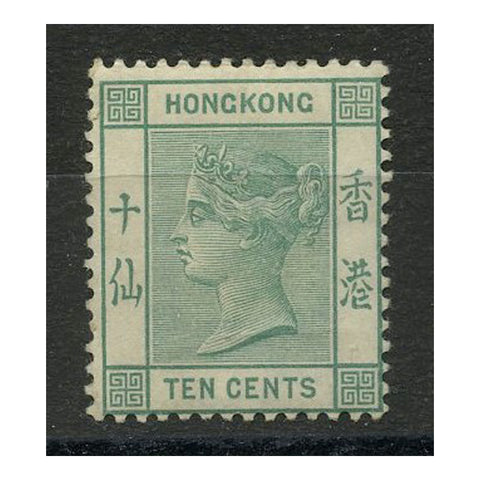 Hong Kong 1884-96 10c Green, wmk CA, mtd mint. SG37a