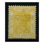 Hong Kong 1900-01 5c Yellow (CA) mtd mint. SG58