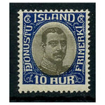 Iceland 1920-30 Deep blue+ grey-black, fine mtd mint. SGO135