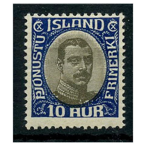 Iceland 1920-30 Deep blue+ grey-black, fine mtd mint. SGO135