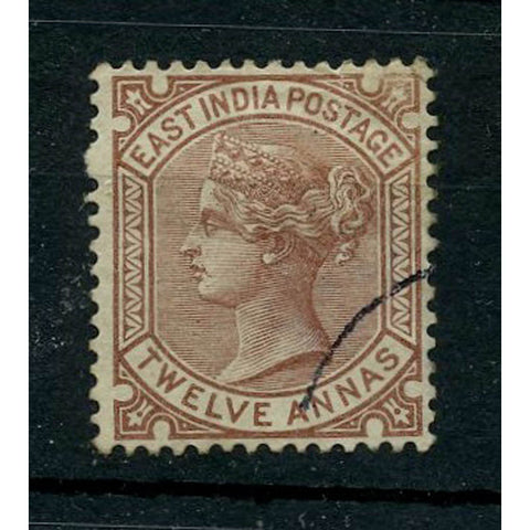 India 1876 12a Venetian-red, fine cds used, minute closed tear. SG82