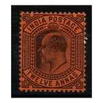 India 1903-11 12a Purple / red, lightly mtd mint. SG135