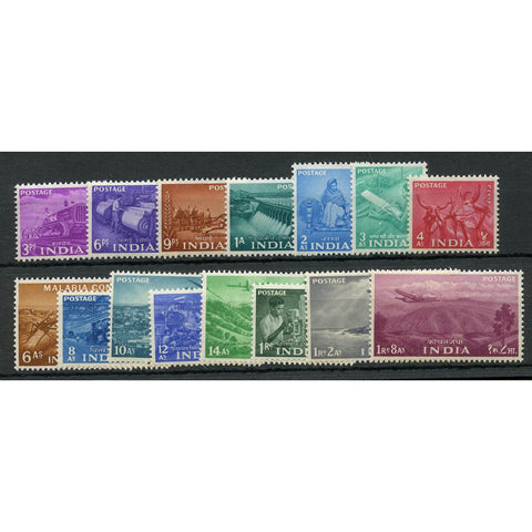 India 1955 Five Year Plan definitive sort set to 1r8a, mtd mint. SG354-68