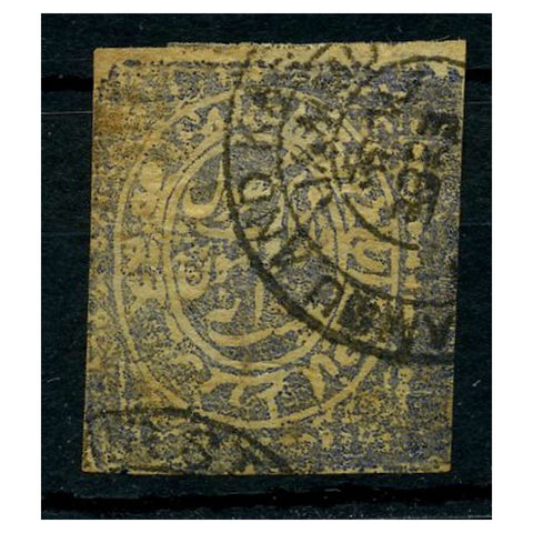 India (Jam + Kash) 1883-94 8a Slate-lilac, coarse impression on wove ppr, cds used, toned. SG161a