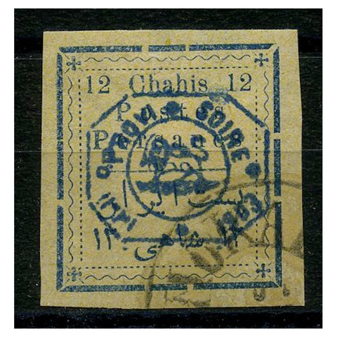 Iran 1902 12c Blue provisoire, cds used. SG243