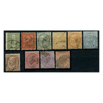 Italy 1863 Definitive set, most cds used, 11b included additionally. Some minor faults. SG8-16