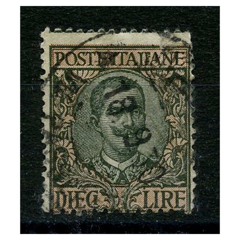 Italy 1910 10L Sage-green & Pale rose, cds used. SG85