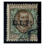 Italy 1922-23 Publicity Envelope Stamps 1L Brown & green optd 'BLP', good to fine used. SGB136