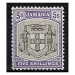 Jamaica 1905-11 5/- Arms, grey and violet, fine mtd mint. SG45