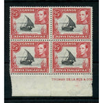 KUT 1952-54 24c Black & carmine-red, marginal part imprint block of 4, some separation, u/m. SG140