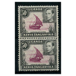 KUT 1949-54 50c Reddish-purple & black, perf 13x11¾, vert pair, u/m. SG144d