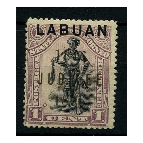 Labuan 1896 1c Jubilee perf 14x15, fine mtd mint. SG83