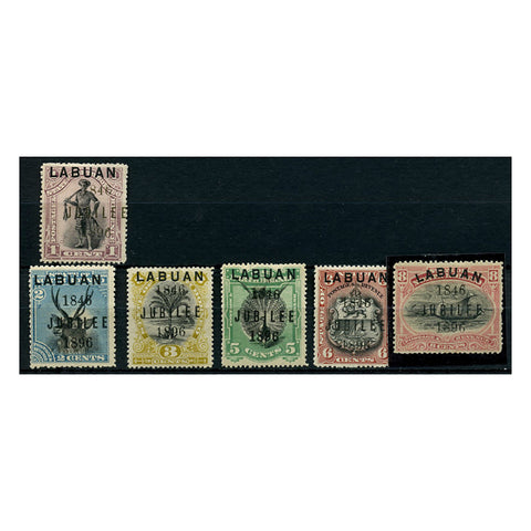 Labuan 1896 Jubilee set to 8c (3c has no gum), otherwise good to fine mtd mint. SG83-88