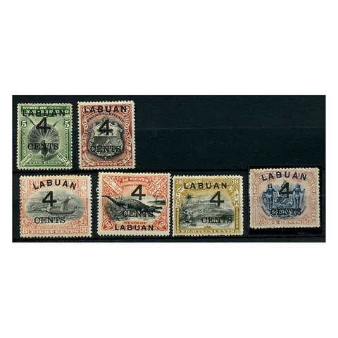 Labuan 1899 Short set to 4 CENTS on 24c fine mtd mint. SG102-7