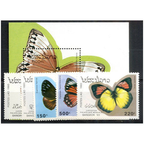 Laos 1993 Bangkok - Butterflies, u/m SG1364-8+MS1369