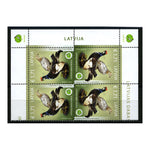 Latvia 2016 Museum Exhibits - Birds, u/m. SG971 x 4 tete-beche corner block