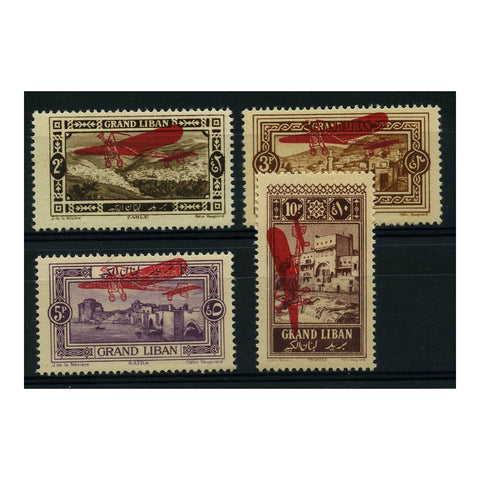 Lebanon 1926 Aeroplane ovpt set, mtd mint, gum tone. SG75-78