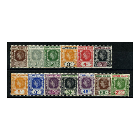 Leeward Is 1954 Definitive short set to $1.20, lightly mtd mint. SG126-38