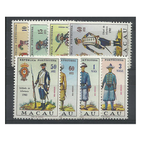 Macau 1966 Military Uniforms, mtd mint. SG496-503