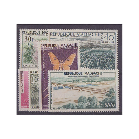 Malagasy 1960 Butterflies & Crops (6v Airs), lightly m/m  SG17-22