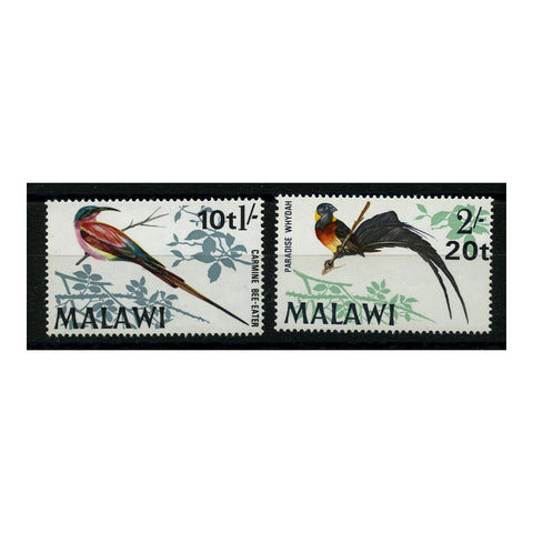 Malawi 1970 Birds - Decimal Surcharges, u/m. SG356-57