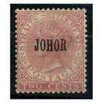 Malaya Johore 1884-91 2c Bright rose good to fine mtd mint. SG13