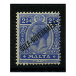 Malta 1922 2_d Blue, Self-Government, lightly mtd mint. SG107