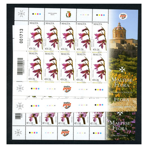 Malta 2014 Flora (1st series), u/m. SG1867-69 x 10 sheetlets