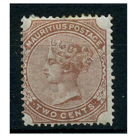 Mauritius 1880 2c Venetian red, mtd mint. Gum crease, slight toning on perfs at top. SG92