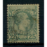 Monaco 1885 25c Blue-green, cds used, faulty, cat. £100. SG6